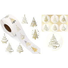 Christmas Tree Stickers - Gold on Transparent - 50's